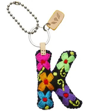BLACK FELT ALPHABET CHARM "K"