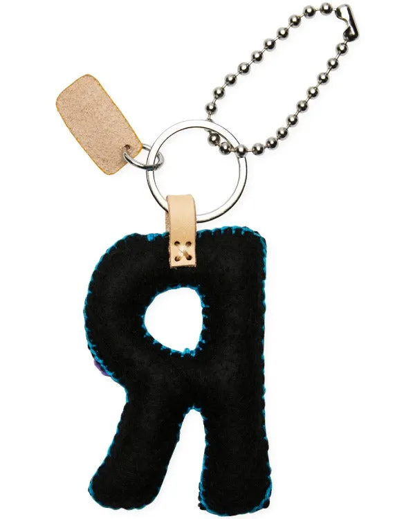 BLACK FELT ALPHABET CHARM "R"