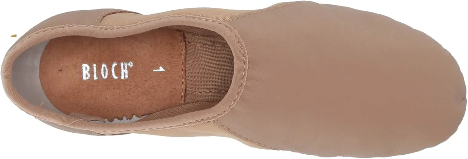 Bloch Girl's Neo-Flex Slip-On Leather Jazz Shoes Dance Shoes, Neoprene Slip-On Split Sole with EVA Forefoot and Heel Pads