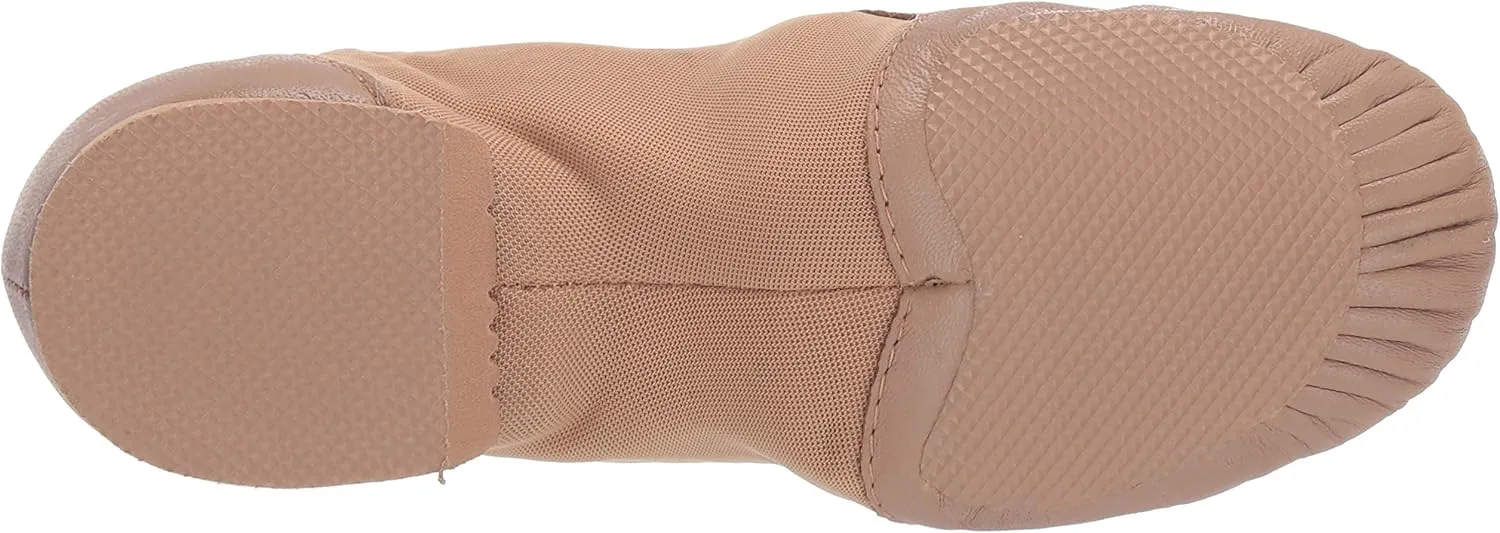 Bloch Girl's Neo-Flex Slip-On Leather Jazz Shoes Dance Shoes, Neoprene Slip-On Split Sole with EVA Forefoot and Heel Pads