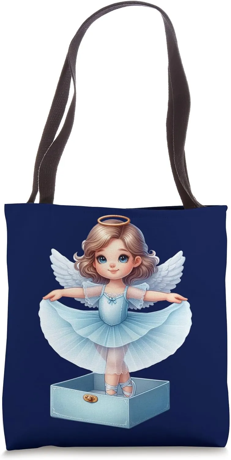 Blue Ballerina Fairy Dance Ballet Lyrical Musical Tote Bag