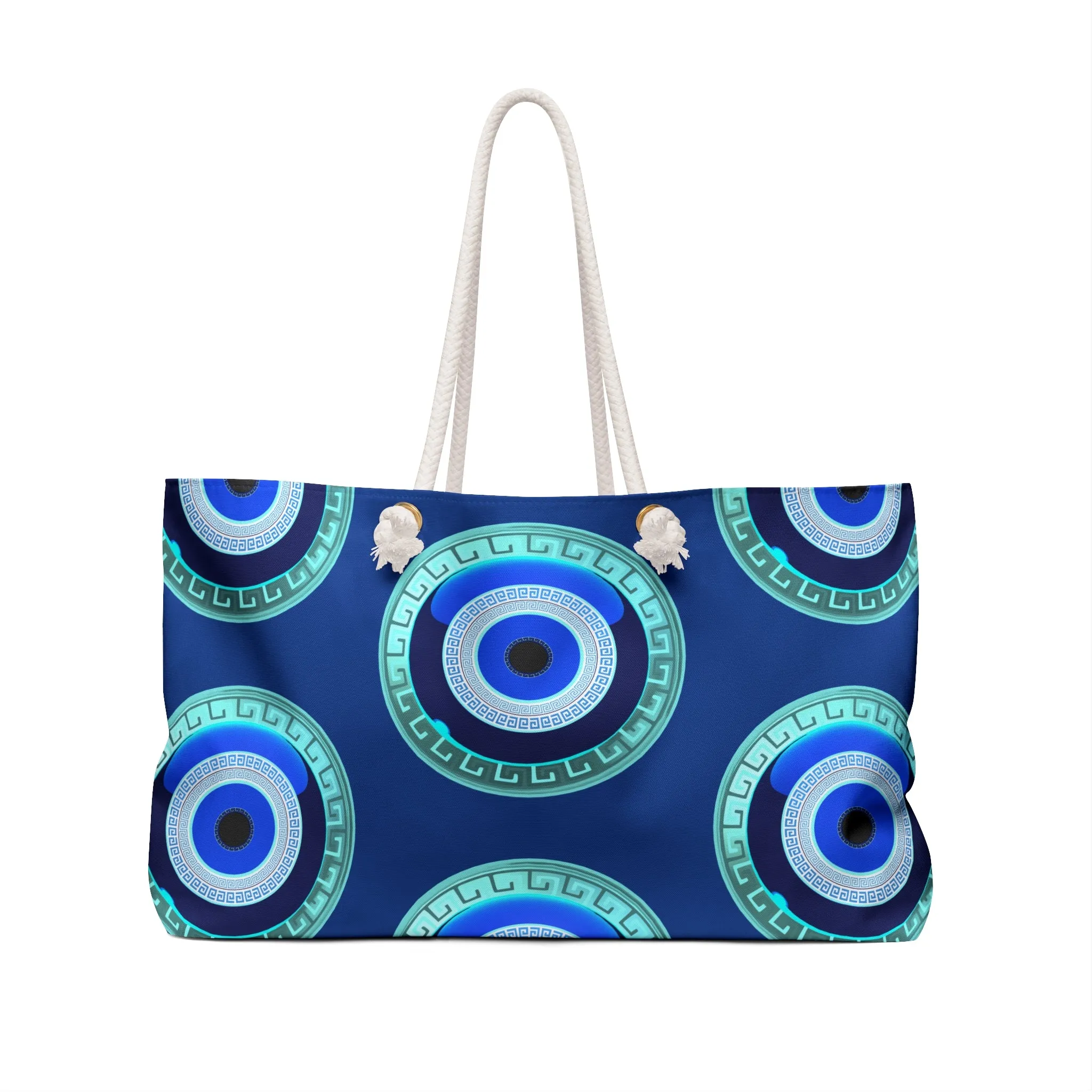 Blue White Mati Evil Eye Weekender Bag