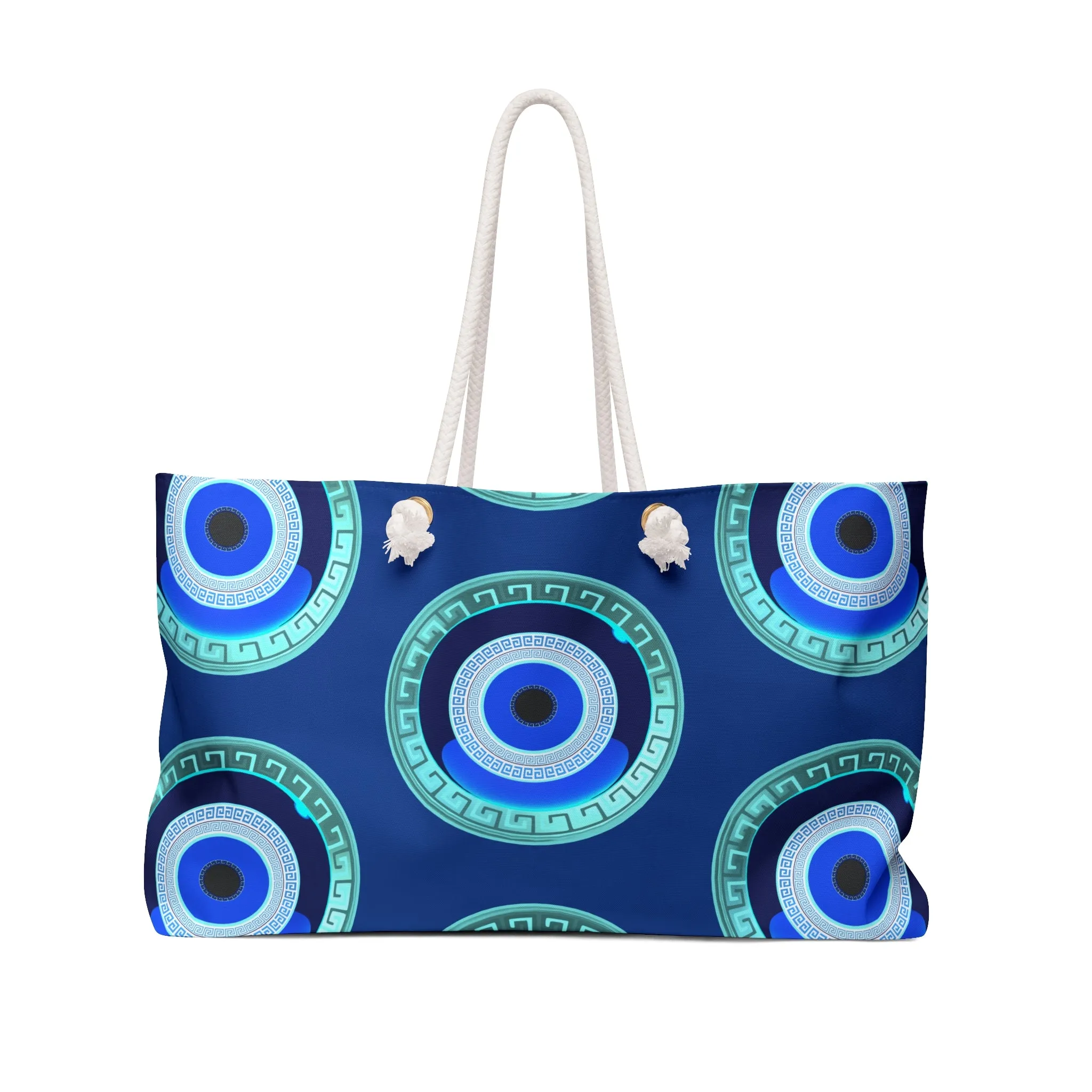 Blue White Mati Evil Eye Weekender Bag