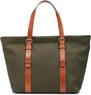 Bosca Leather & Nylon Tote for Women – Large Italian Work Bag, Stylish & Durable Purse Made from Recycled Materials