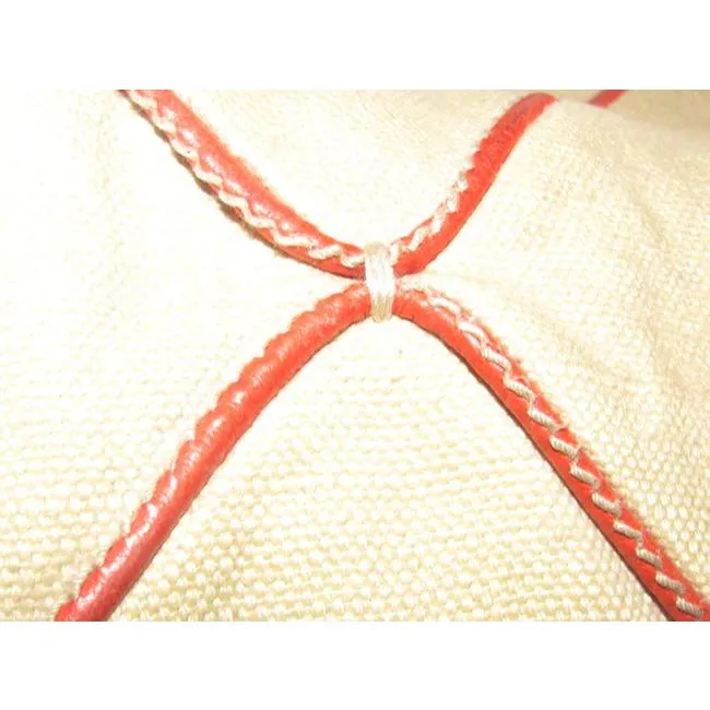 Bottega Veneta Pursesdesigner Purses Beige Canvas Fabric With Red Braided Leather Strapstrim And Top