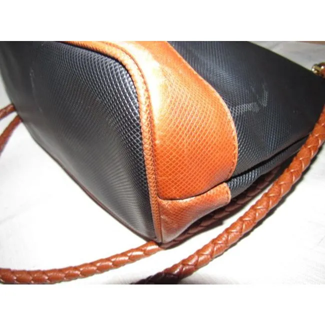 Bottega Veneta Vintage Marco Polo Brown & Black Leather Purse