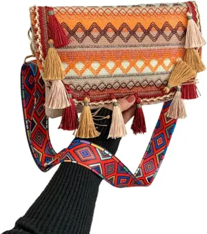 Bucket Bag Niche Design Bohemian Ethnic Style Crossbody Bag Commuter Canvas Shoulder Bag For Women