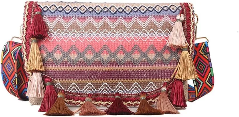Bucket Bag Niche Design Bohemian Ethnic Style Crossbody Bag Commuter Canvas Shoulder Bag For Women