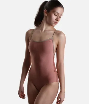 Camisole Dance Leotard, Delicate Back Strap Design - HEATHER