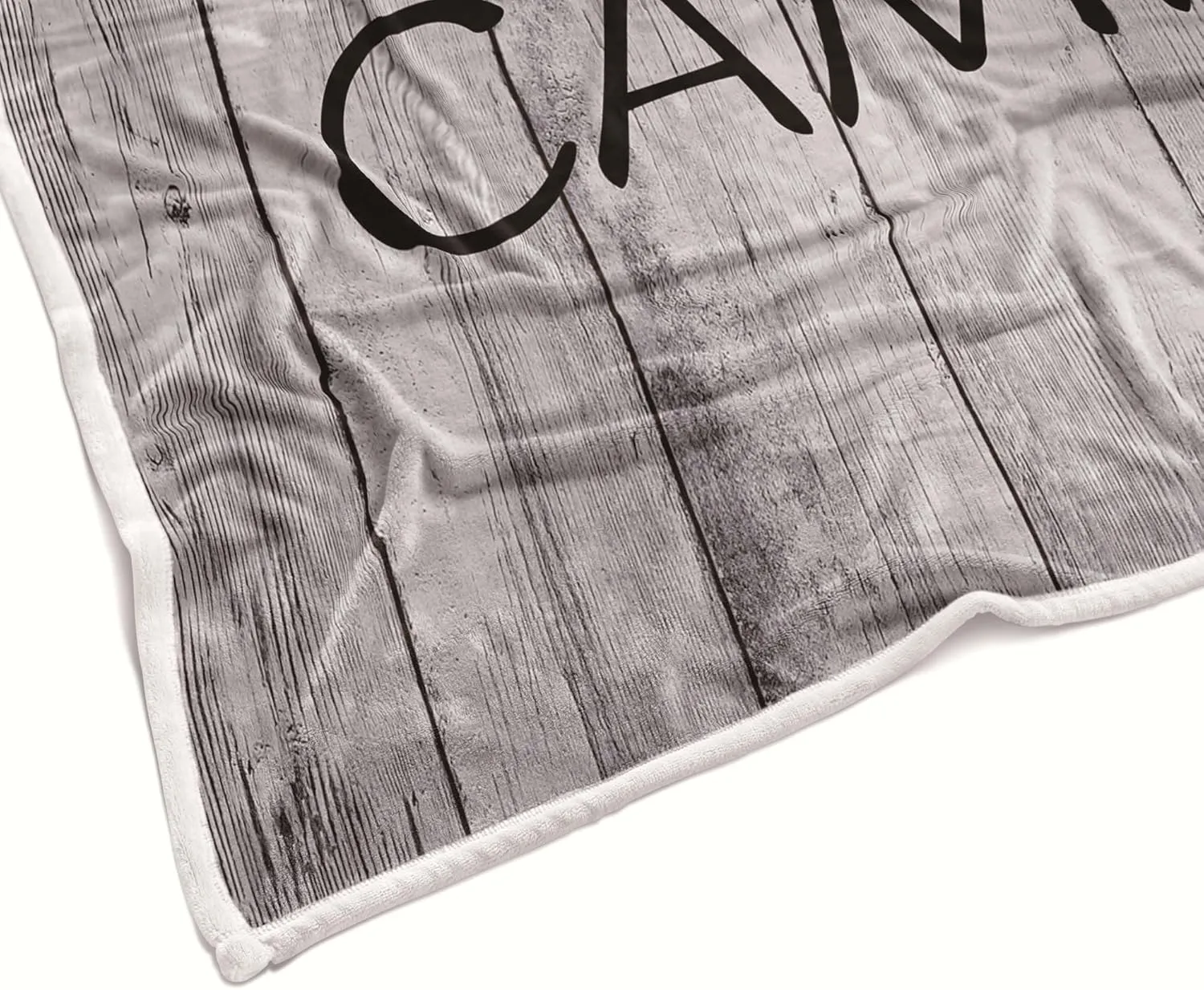 Camping Throw Blanket, Camping Gifts for Camper Outdoor Travel Trailer Blanket, Super Soft Comfy Fleece Flannel Throws Blankets for Couch Bed Sofa Living Room Bedroom Decor Grey 50x60 Inch