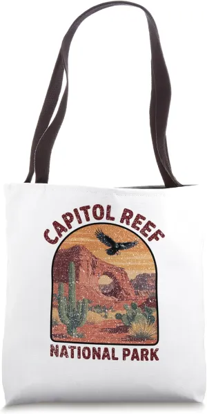 Capitol Reef National Park Vintage Travel Hiking Vacation Tote Bag