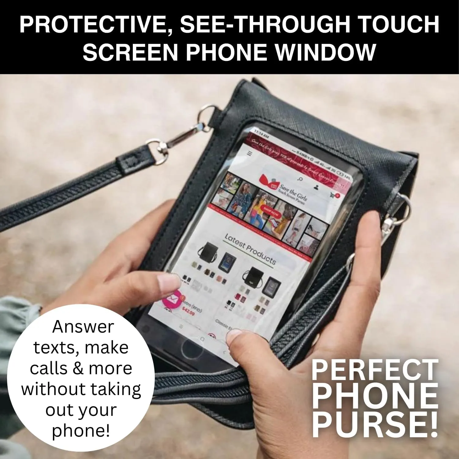 Cell Phone Purse - Touch Screen Women’s Crossbody Handbags (Just For Fun) - Cell Phone Purse