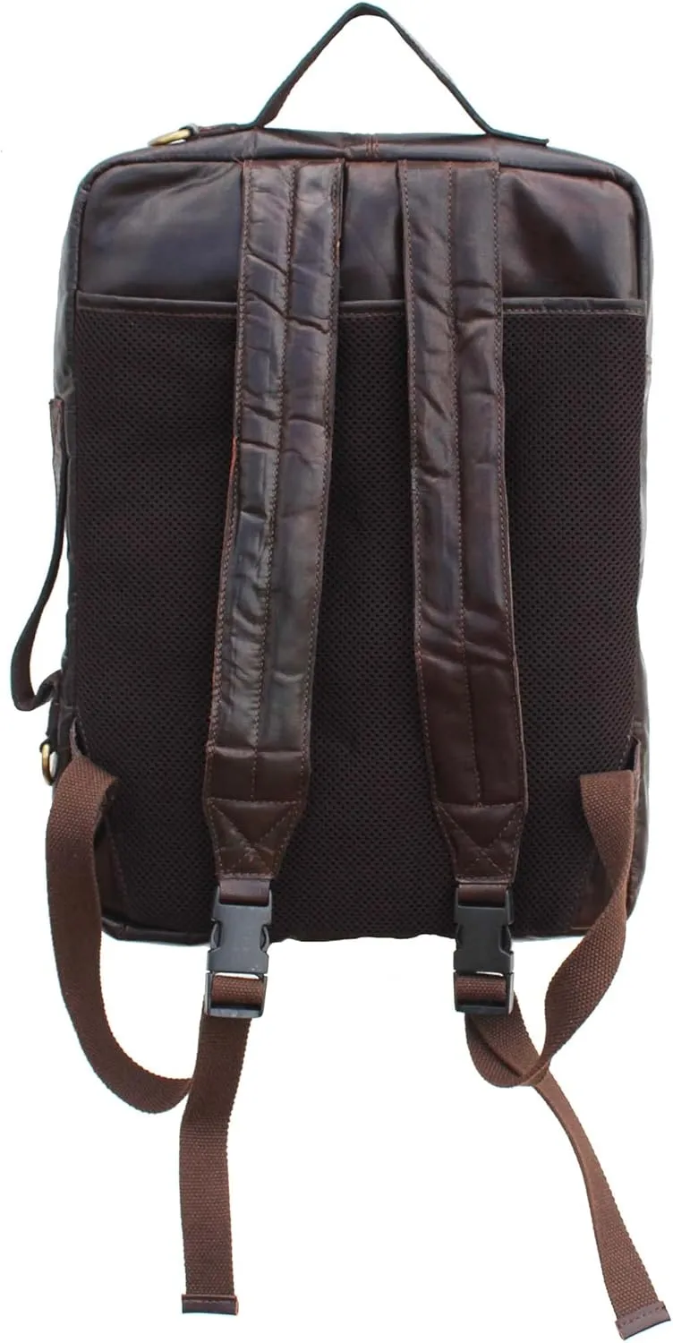CHALLENGER Handcrafted Vintage Distressed Brown Leather Travel Utility Shoulder Bag for Men Women 18SKB06