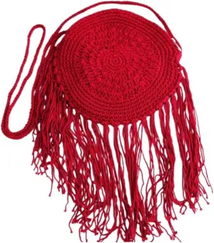 Chic Handmade Round Crossbody Crochet Purse: Elevate Your Style with This Exquisite Artisan-Crafted Fashion Accessory
