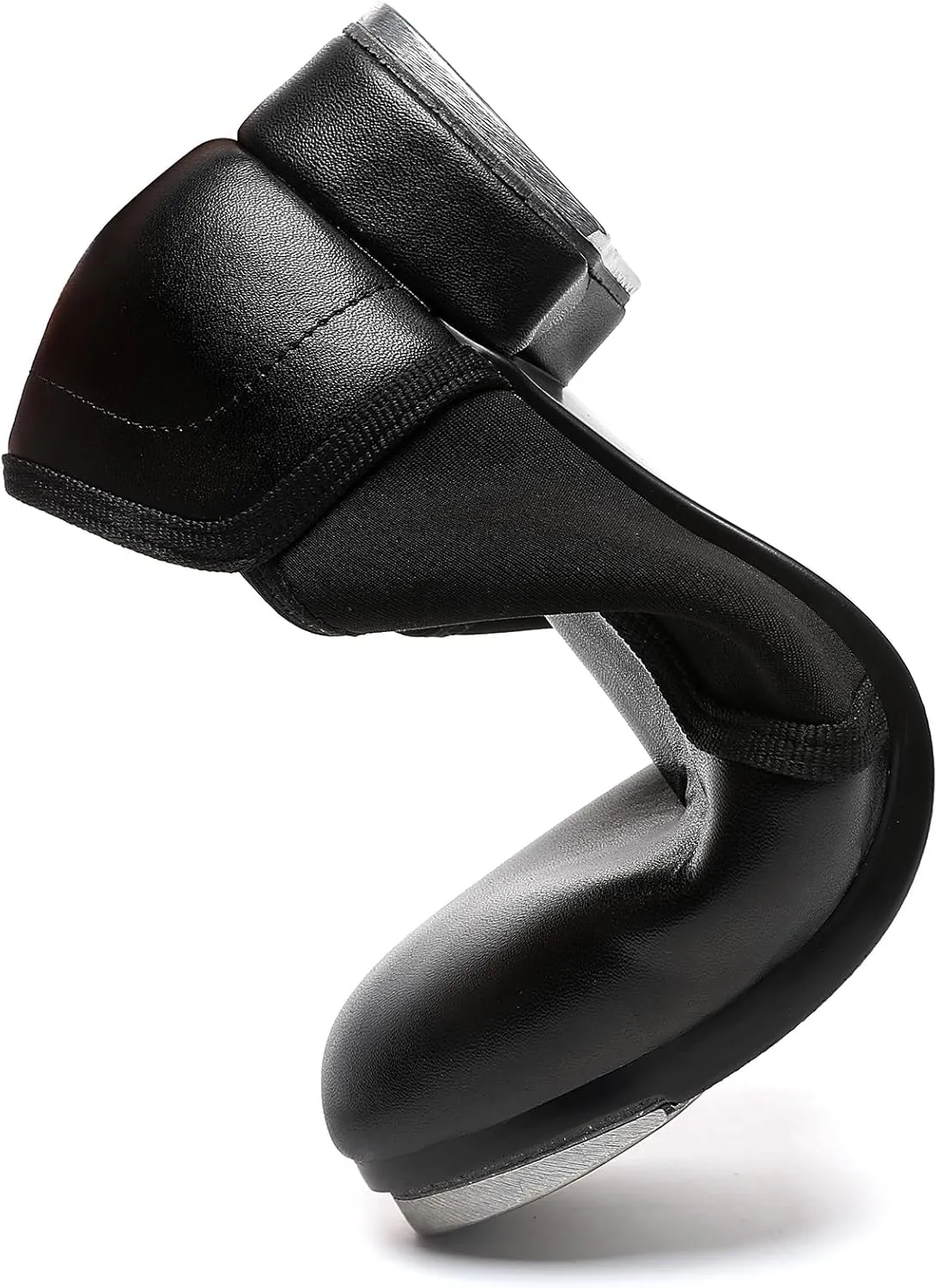 Child Tap Shoes Leather Tap Dance Shoes Non-Slip Jazz Shoes for Girls Boys,Black