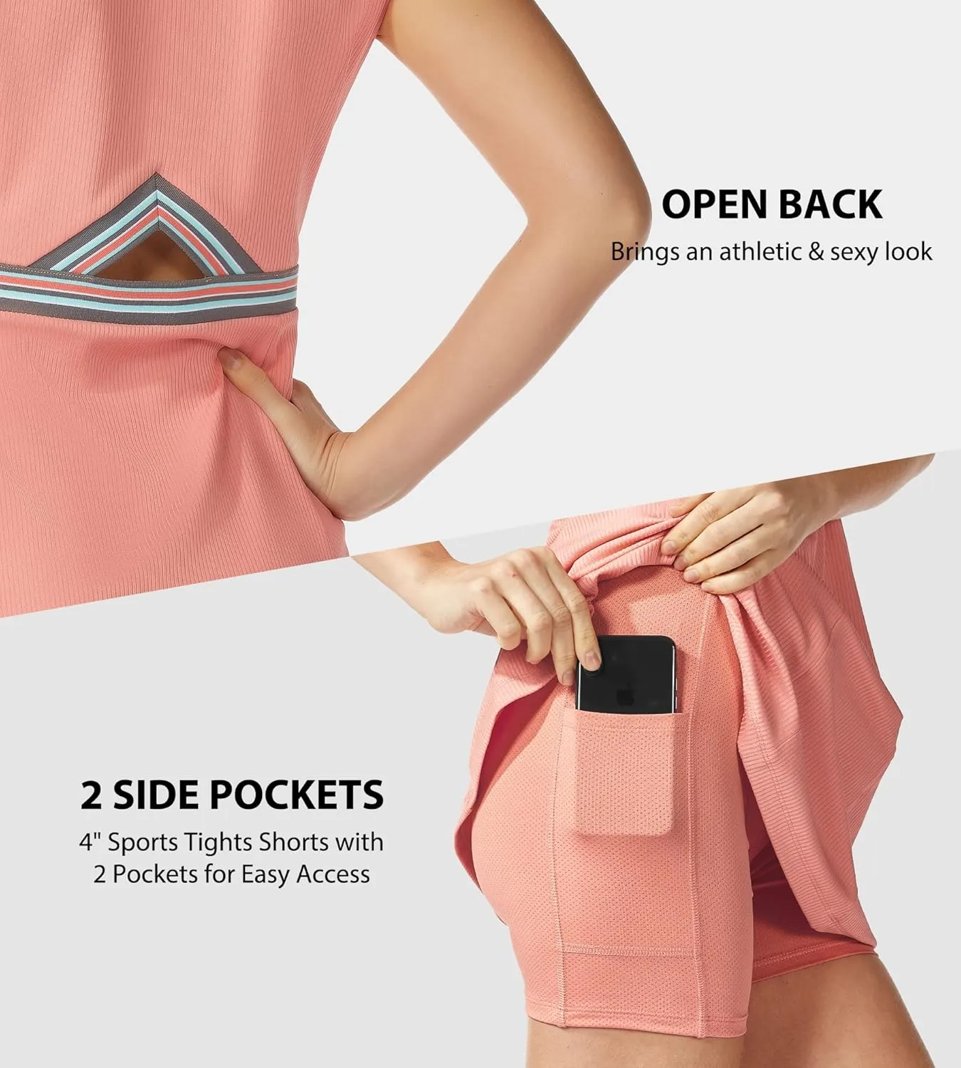ChinFun Tennis Golf Dresses for Women, Tennis Golf Dress with Built in Shorts and 4 Pockets UPF 50 
