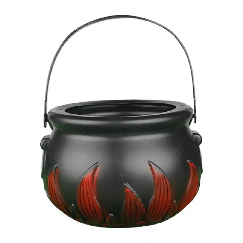 Christmas Candy Bucket Pot Witch Skeleton Cauldron Holder Jar Trick or Treat Christmas Party Decoration Props Kids Toy