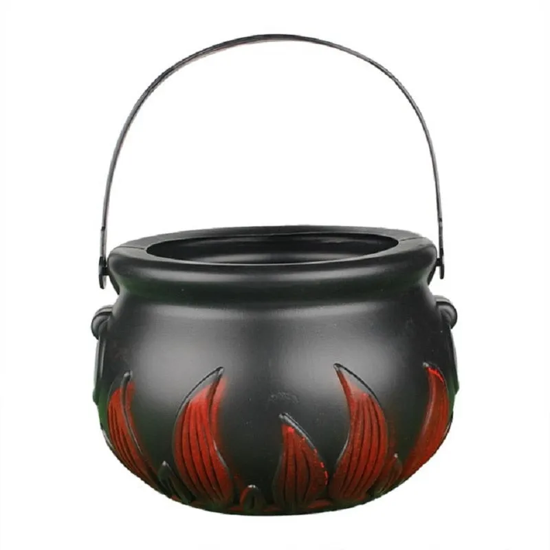 Christmas Candy Bucket Pot Witch Skeleton Cauldron Holder Jar Trick or Treat Christmas Party Decoration Props Kids Toy