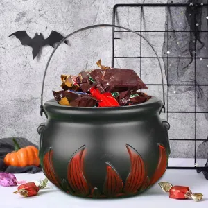 Christmas Candy Bucket Pot Witch Skeleton Cauldron Holder Jar Trick or Treat Christmas Party Decoration Props Kids Toy