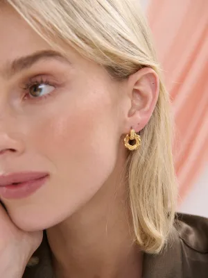 Circle Drop 18K Gold Plated Earrings