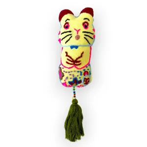 Colorful fabric creature companions for purses and key chains