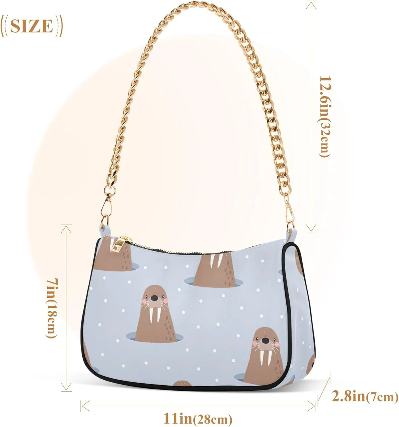 Colorful Seashells Pattern Satchel Purse Hobo Designer Bag Women Handbags Designer Chain Shoulder Handbag