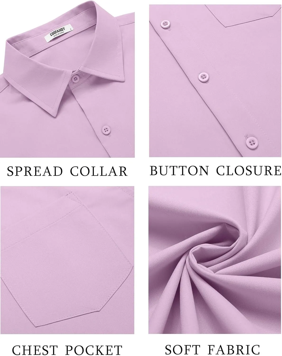 COOFANDY Men's Button Down Shirts Short Sleeve Casual Dress Shirts Untucked Summer Shirt with Pocket