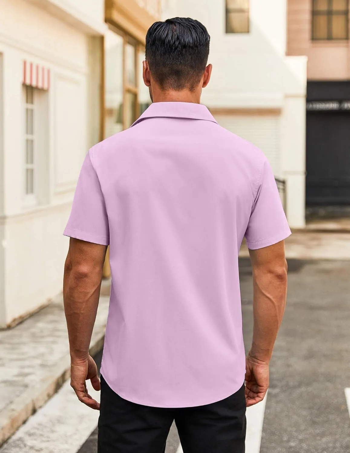 COOFANDY Men's Button Down Shirts Short Sleeve Casual Dress Shirts Untucked Summer Shirt with Pocket