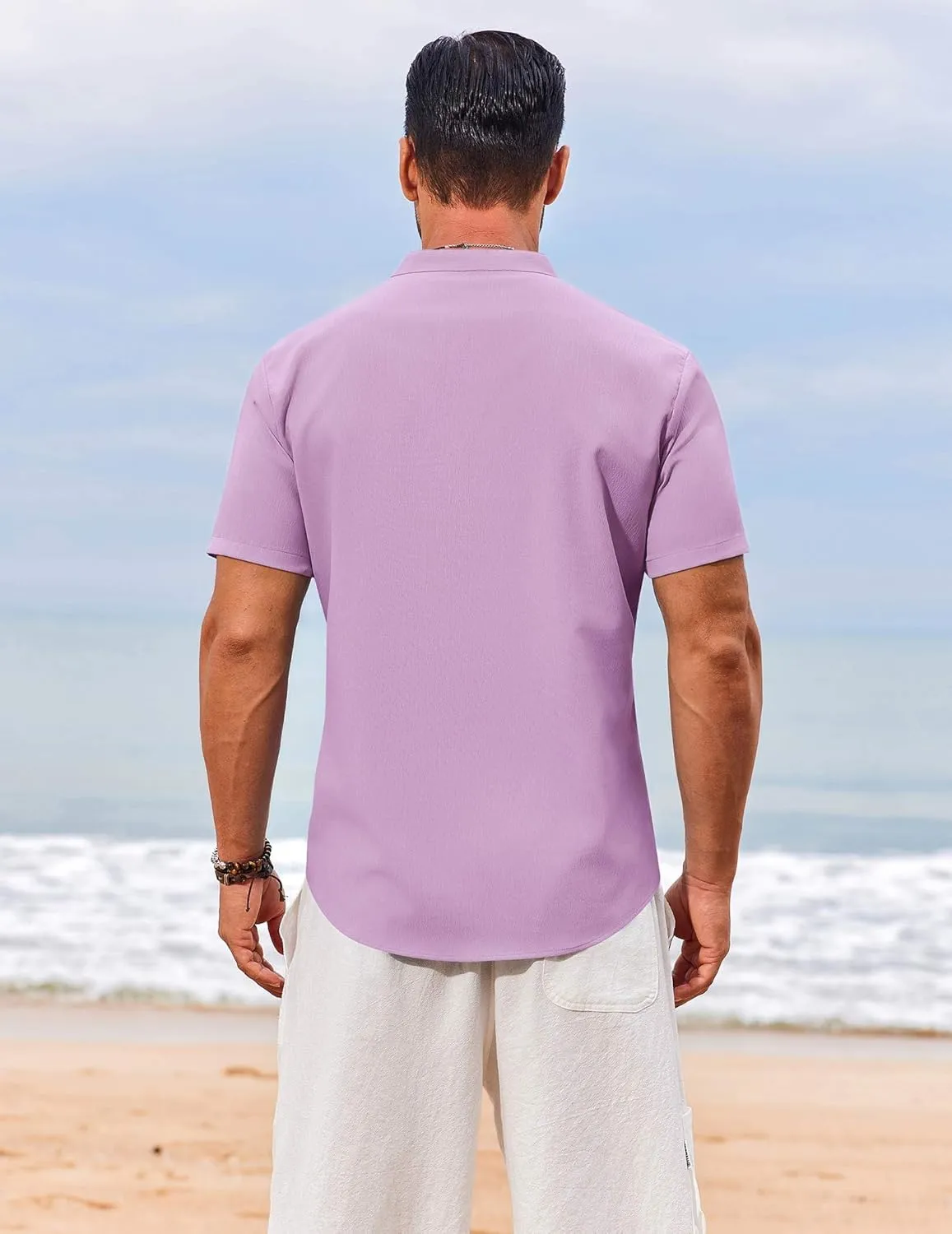 COOFANDY Men's Henley Shirt Short Sleeve Casual T-Shirt Summer Beach Hippie Henley Tee Shirt