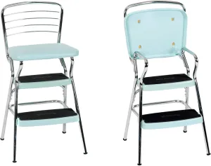COSCO Stylaire Retro Chair   Step Stool with Flip-Up Seat, Teal