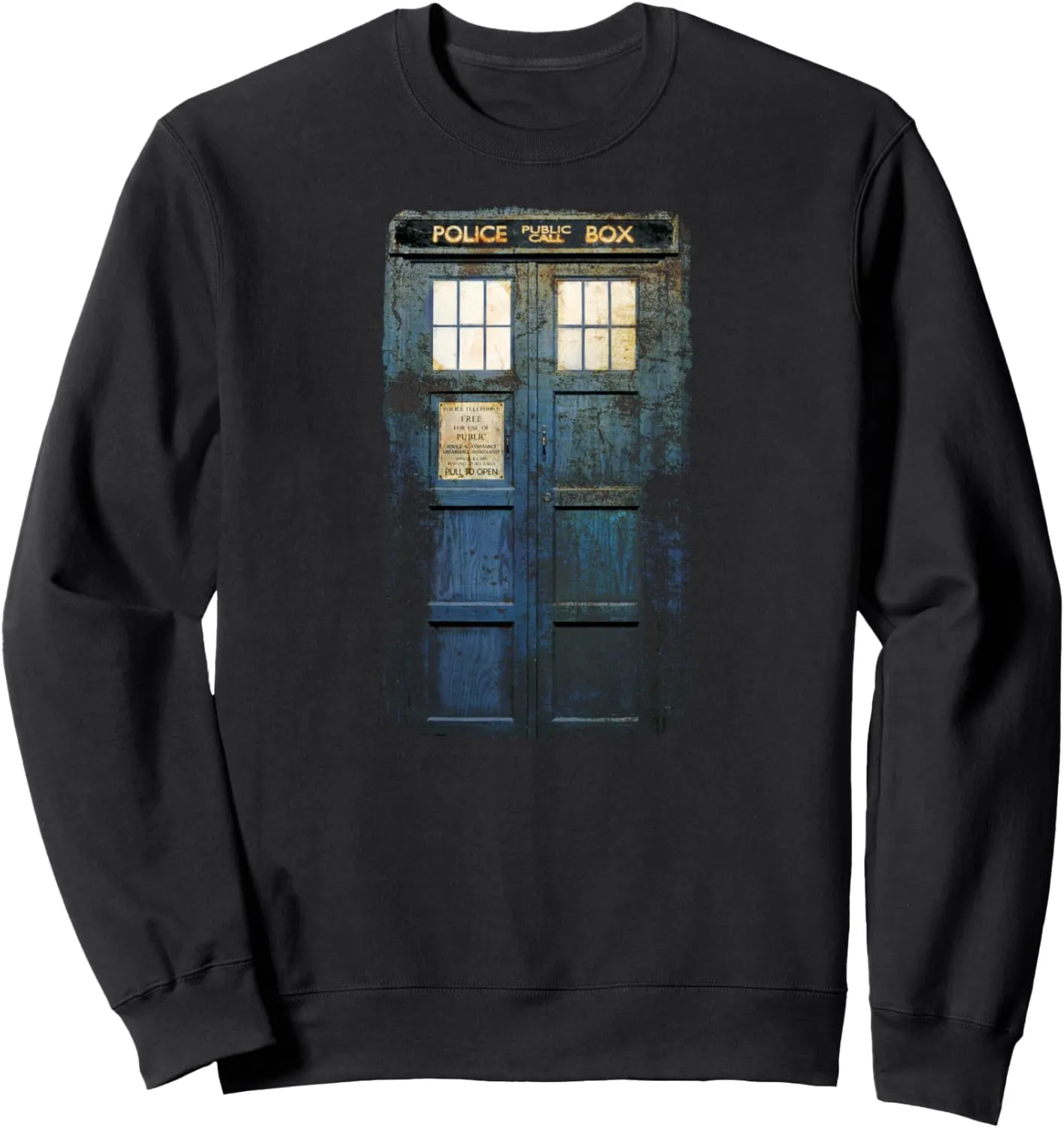 Cosplay Tardis Distressed Time-Traveller Sci-Fan Sweatshirt