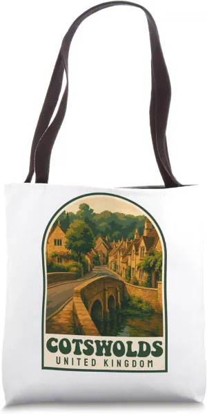Cotswolds Vintage Travel United Kingdom England Tote Bag