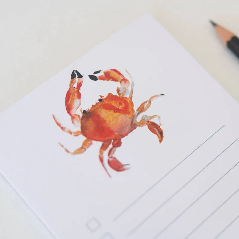 Crab Illustrated List Pad