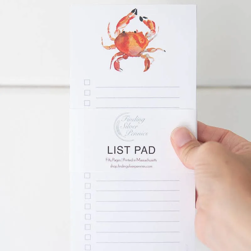 Crab Illustrated List Pad