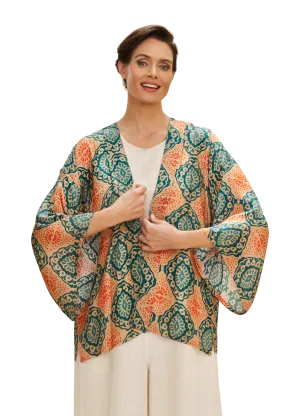Cream Batik Kimono Jacket