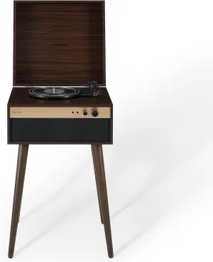 Crosley CR6236A-WA Jasper 3-Speed Bluetooth in/Out Vinyl Record Player Turntable with Built-in Speakers and Detachable Legs, Walnut