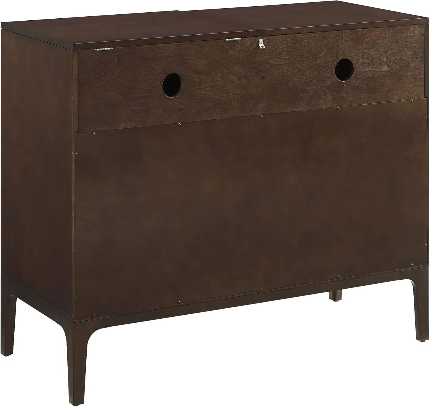 Crosley Furniture Asher Media Console and Record Player Stand with Storage for Vinyl Records, Dark Brown