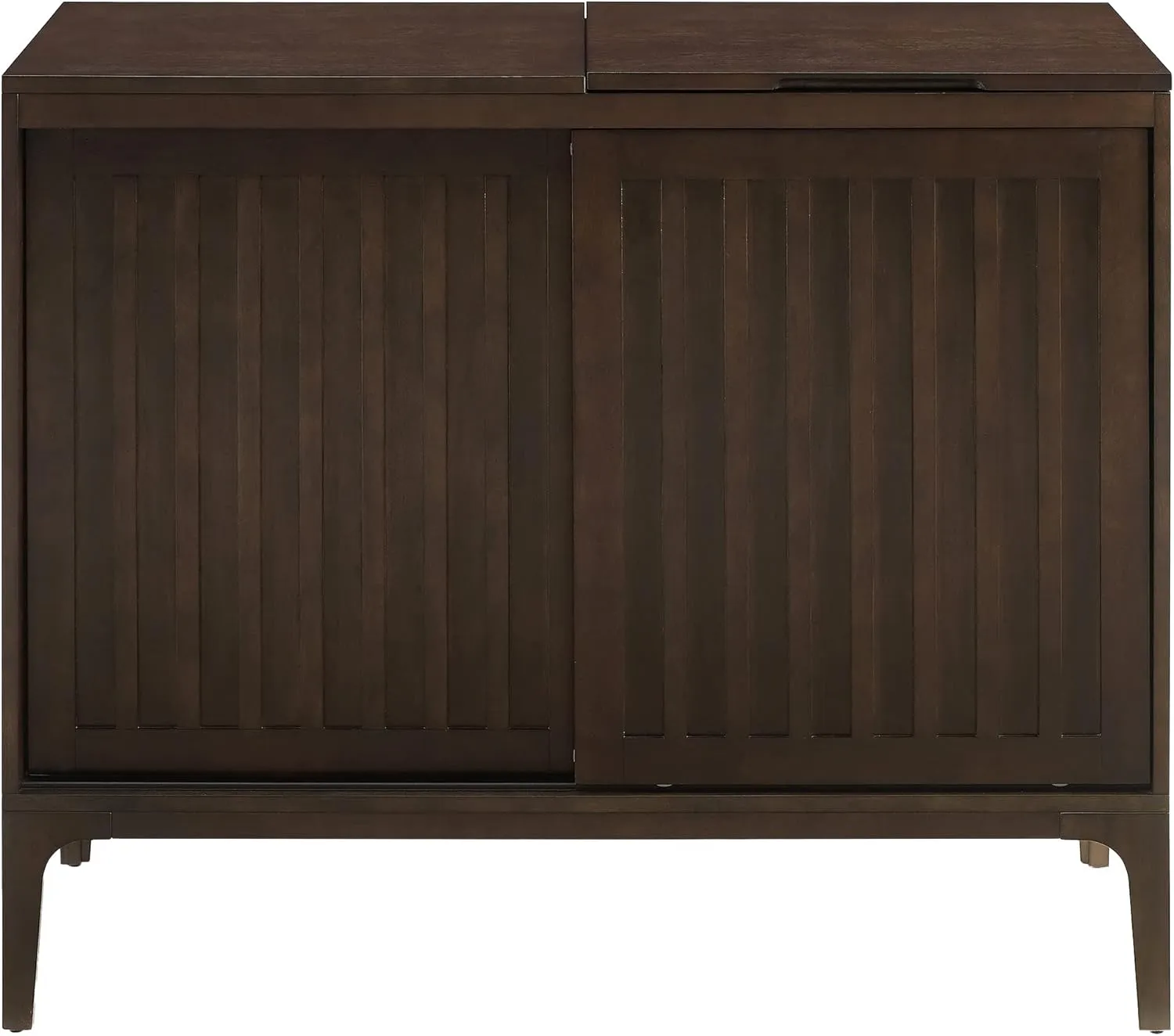 Crosley Furniture Asher Media Console and Record Player Stand with Storage for Vinyl Records, Dark Brown
