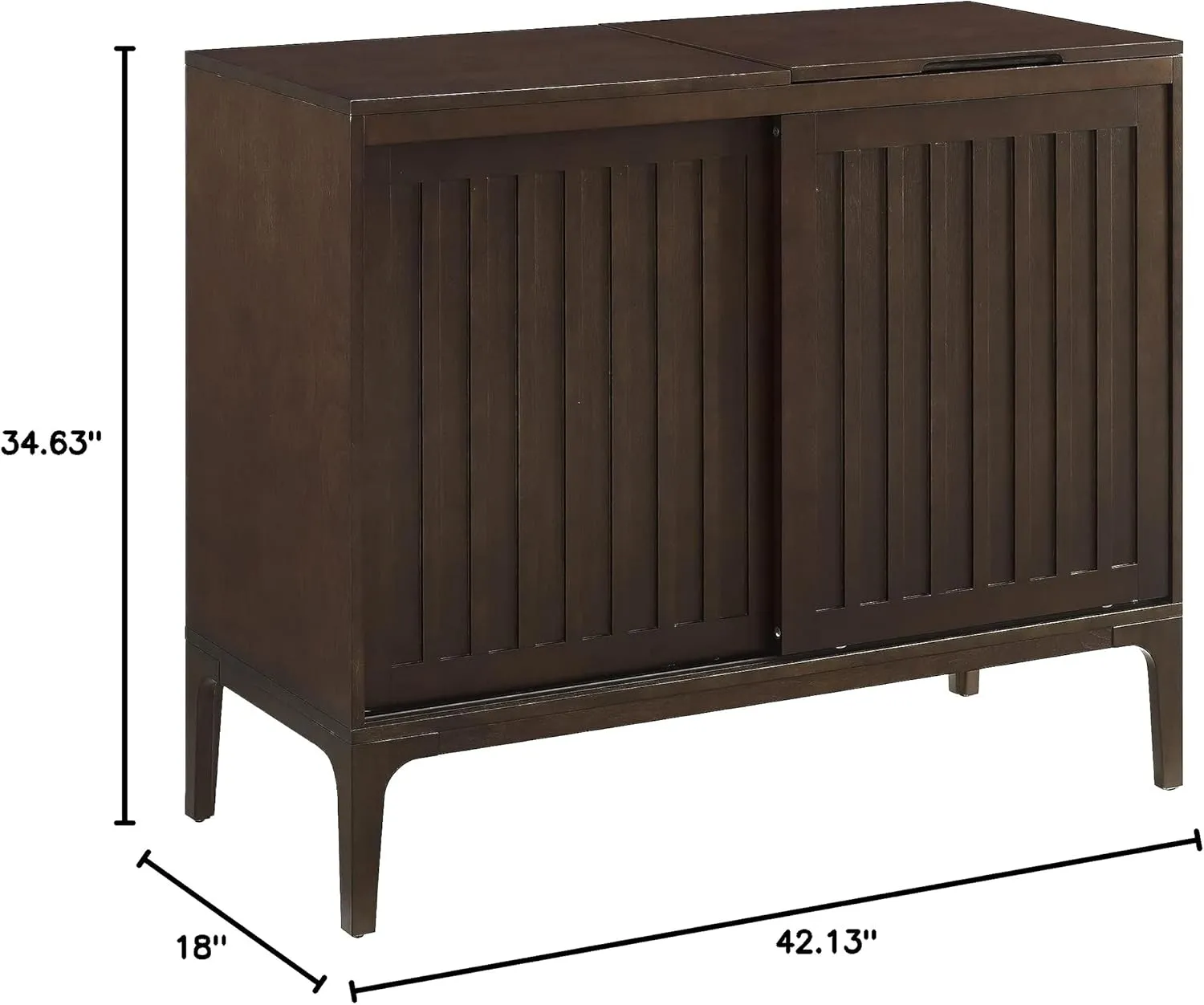 Crosley Furniture Asher Media Console and Record Player Stand with Storage for Vinyl Records, Dark Brown