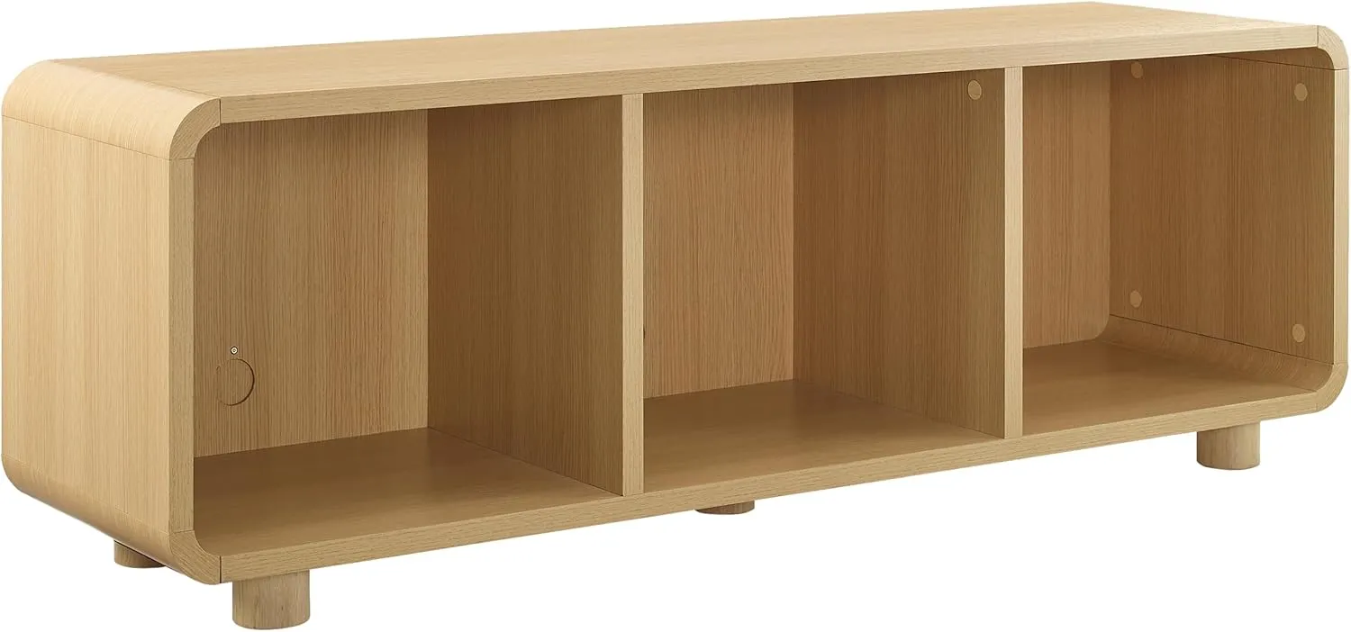 Crosley Furniture Zoe Large Modern Media Console and Record Player Stand with Storage for Vinyl Records, Ash