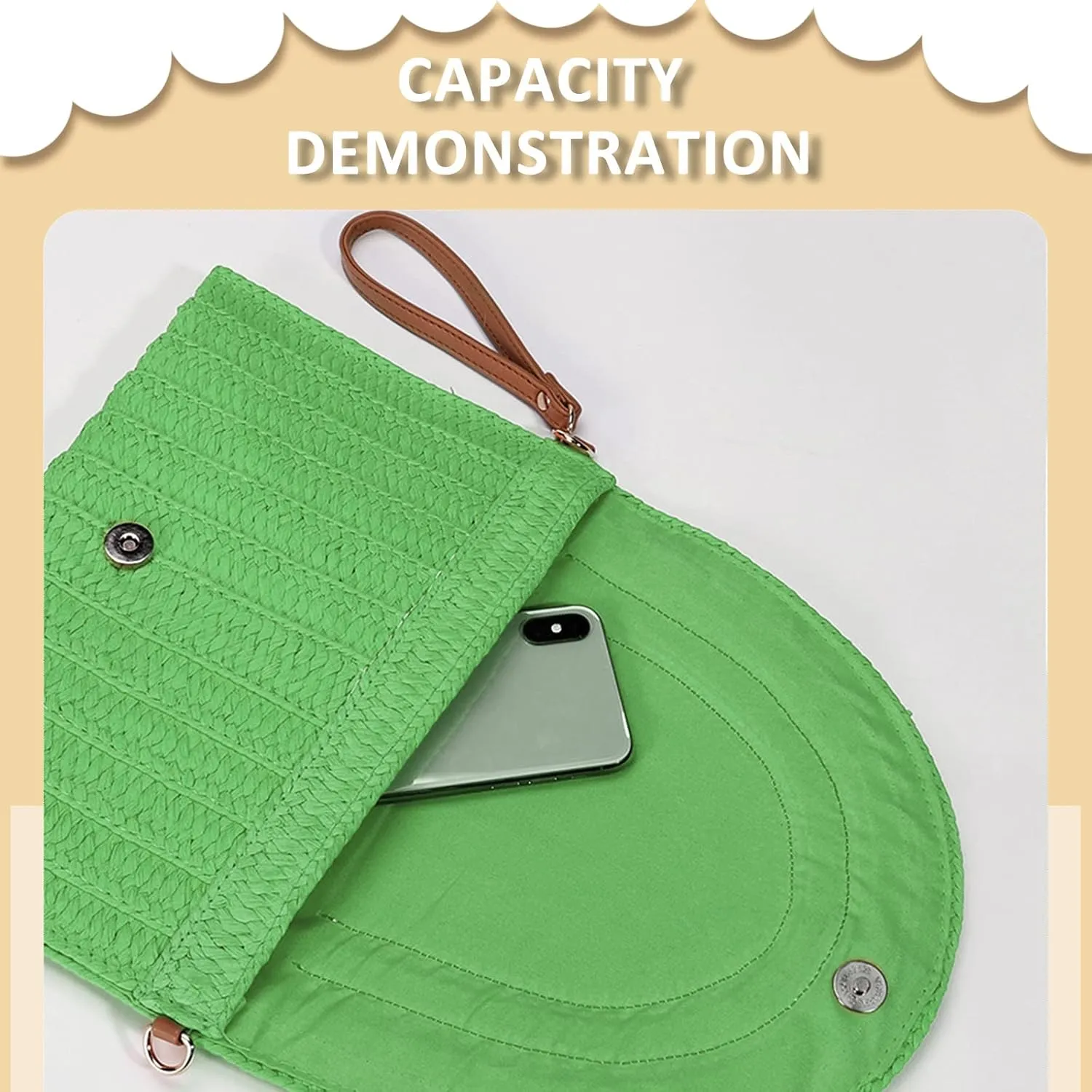 Crossbody Bags for Women, Straw Clutch Purses, Bohemian Handmade Woven Envelope Package, Tassel Handbags for Women