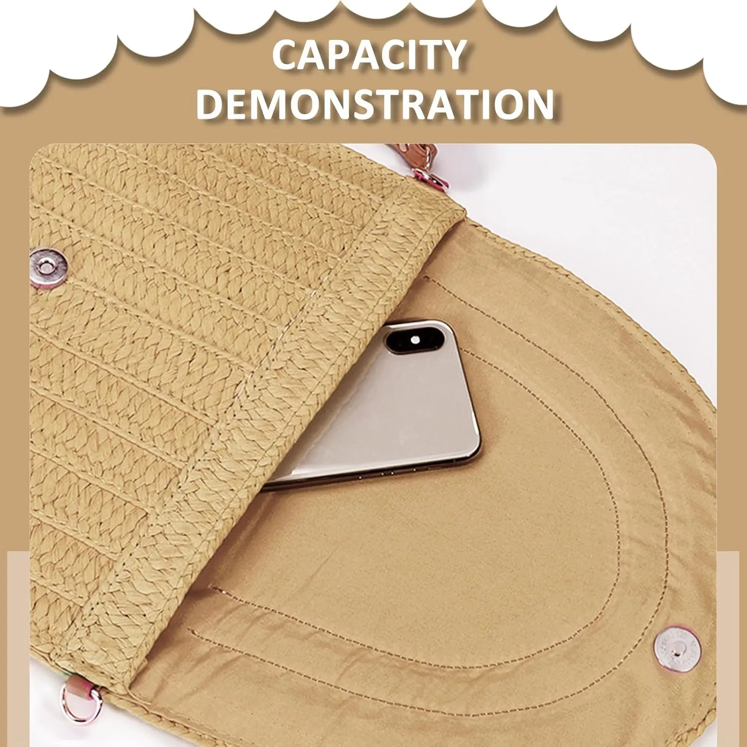 Crossbody Bags for Women, Straw Clutch Purses, Bohemian Handmade Woven Envelope Package