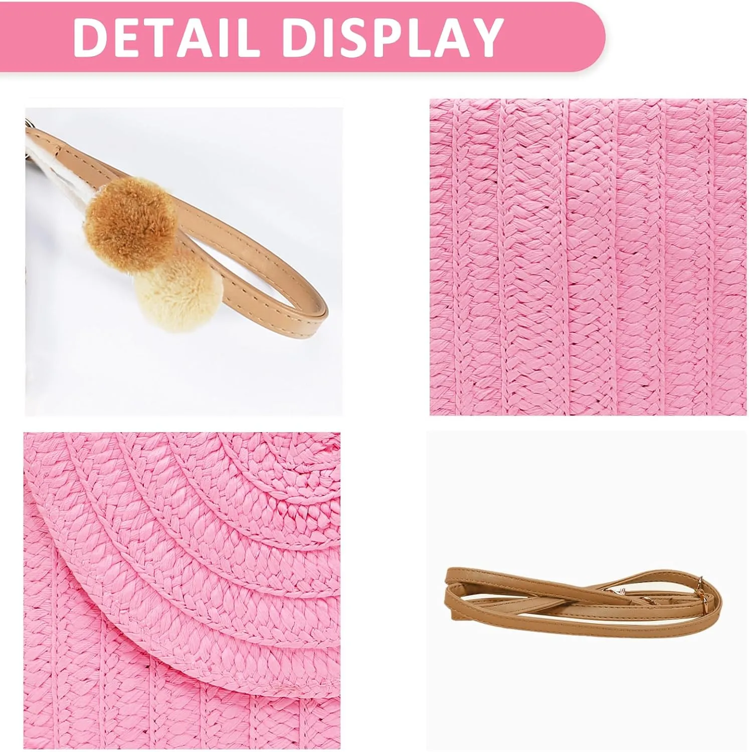 Crossbody Bags for Women, Straw Clutch Purses, Bohemian Handmade Woven Envelope Package