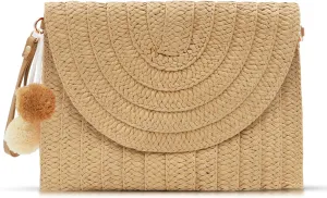 Crossbody Bags for Women, Straw Clutch Purses, Bohemian Handmade Woven Envelope Package