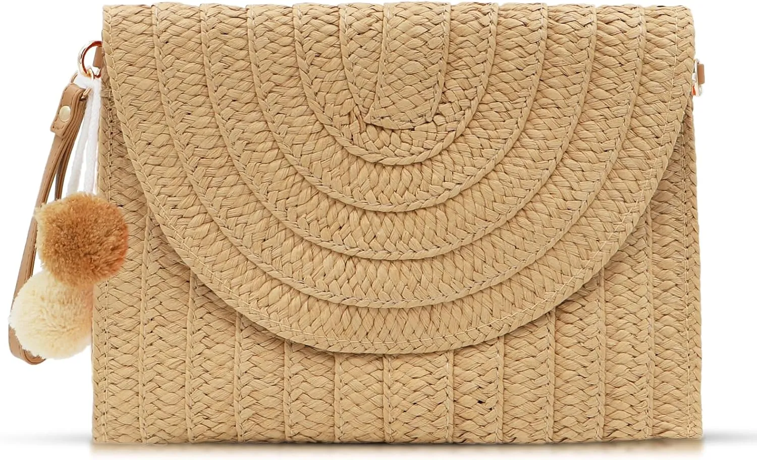 Crossbody Bags for Women, Straw Clutch Purses, Bohemian Handmade Woven Envelope Package