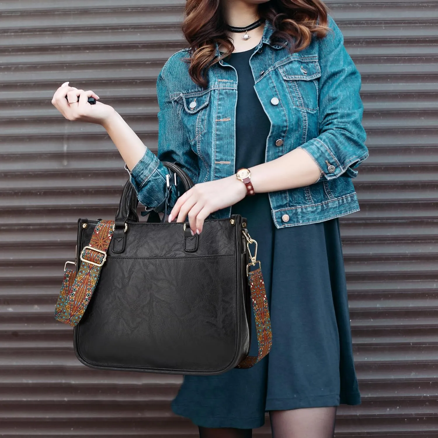Crossbody Purses and Handbags for Women, Tote Shoulder Bag Satchel Purse and PU Leather Top Handle for Ladies