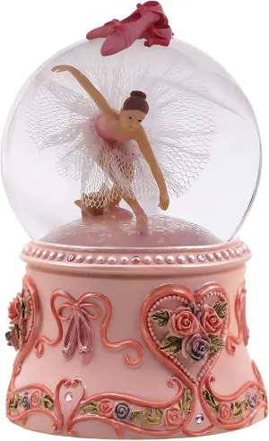 Crystal Ball Music Box Ballerina, Handpainted Dancing Ballerina Snow Globe Ballet Recital Gifts for Girls, Daughter, Granddaughter (Classic Swan Lake Tune)