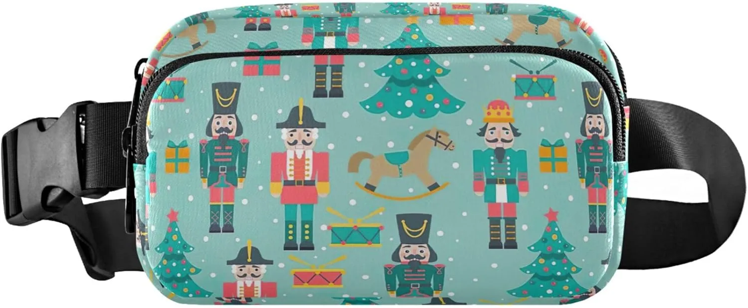 Customized Christmas Tree Nutcracker Women Fanny Pack Belt Bags Hip Pack Waterproof Cartoon Cross Body Waist Purse