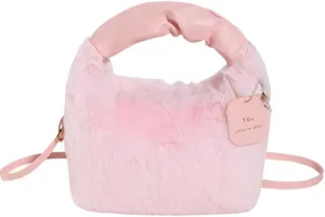 Cute Fuzzy Crossbody Purse for Women, Fluffy Top Handle Bag Shoulder Handbags Fashion Aesthetic Sling Purse Plush Bags (Pale pink)