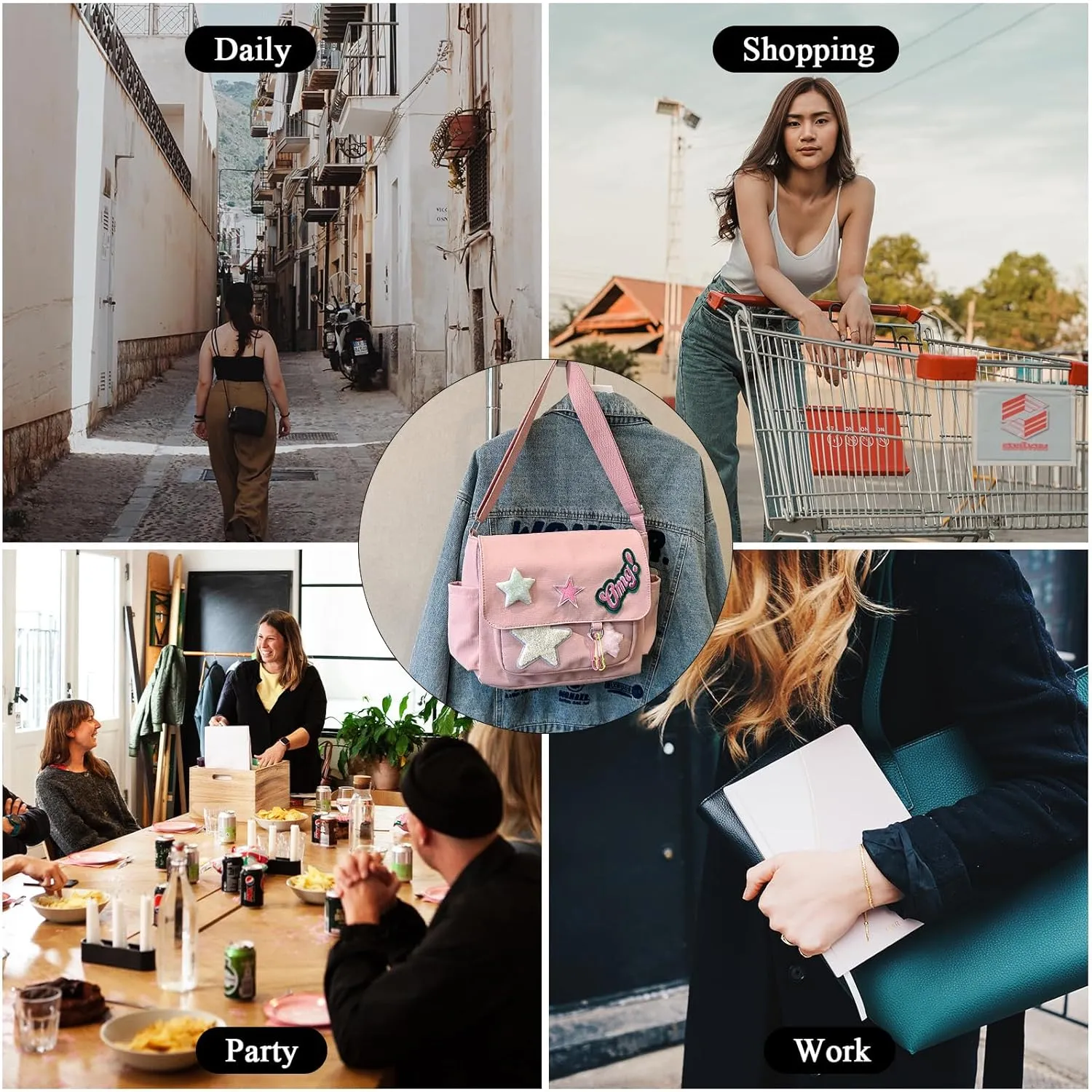 Cute Messenger Bag, Crossbody Bags for Women Kawaii Messenger Bags Purses